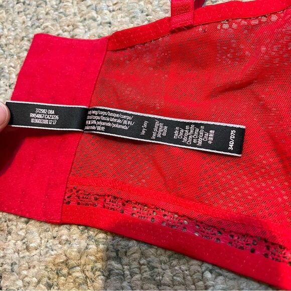 Victorias Secret Very Sexy Red Lace Strappy Choker Corset Bra - Picture 13 of 13